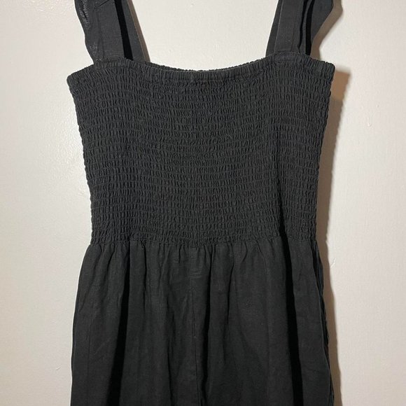 MADEWELL Linen-Blend Lucie Smocked Romper size 10 - Picture 5 of 8